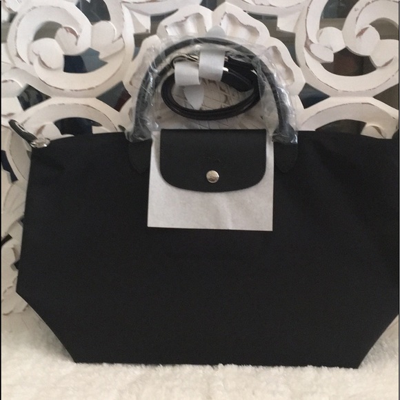 Longchamp Handbags - Longchamp medium black nylon tote.